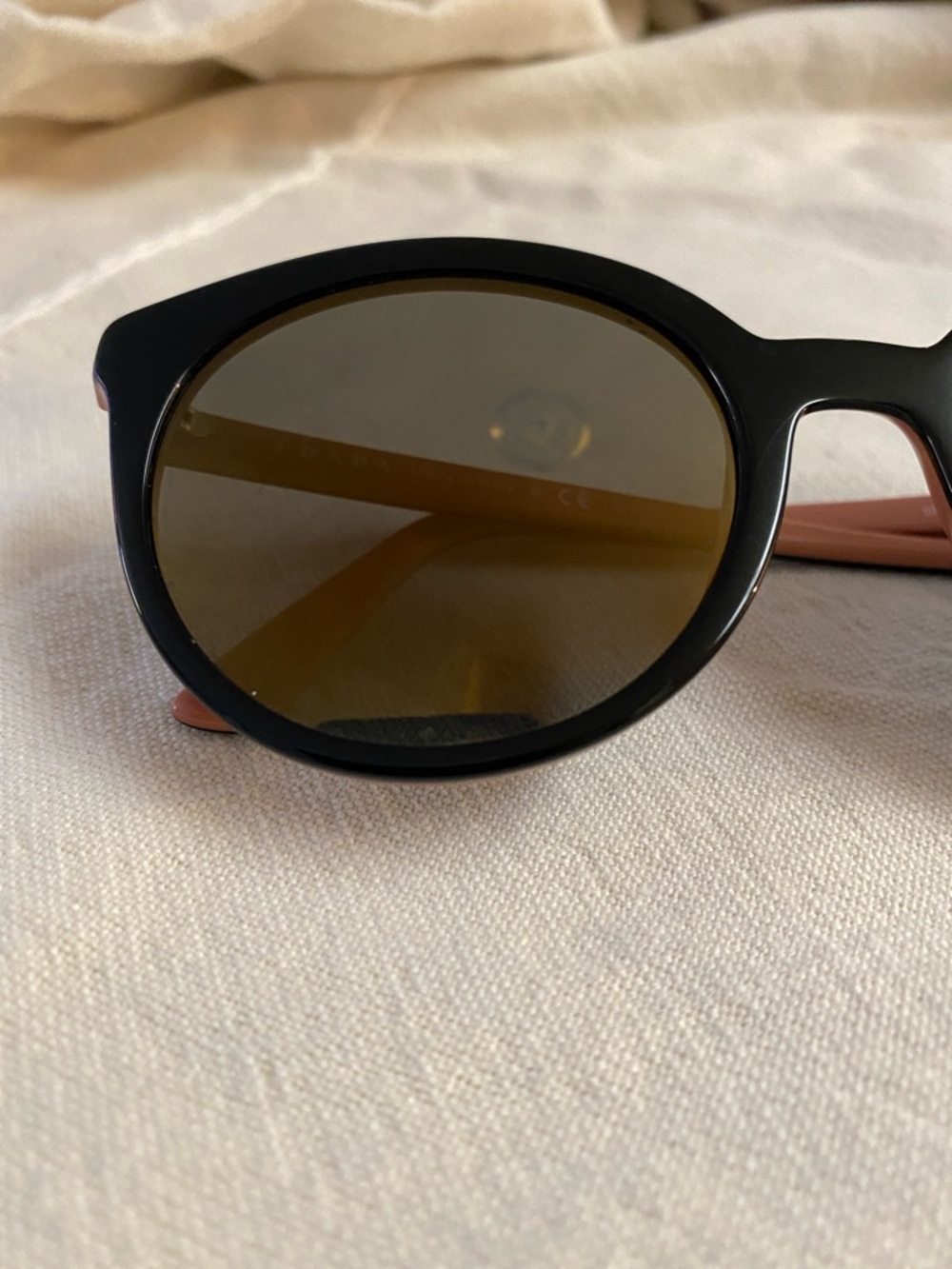 Prada SPR02X Black Pink Round Sunglasses Mirrored Lens - Picture 8 of 10